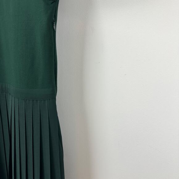 J.Crew Pleated Ballet Maxi Dress Stretch Cotton Blend Green Long Sleeve XS NWT - Picture 10 of 14
